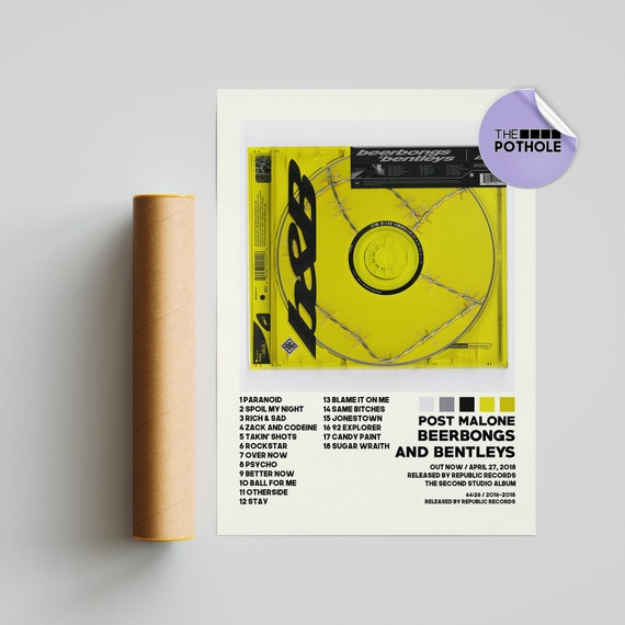 Post Malone Poster Beerbongs Bentleys Poster Album Cover Etsy