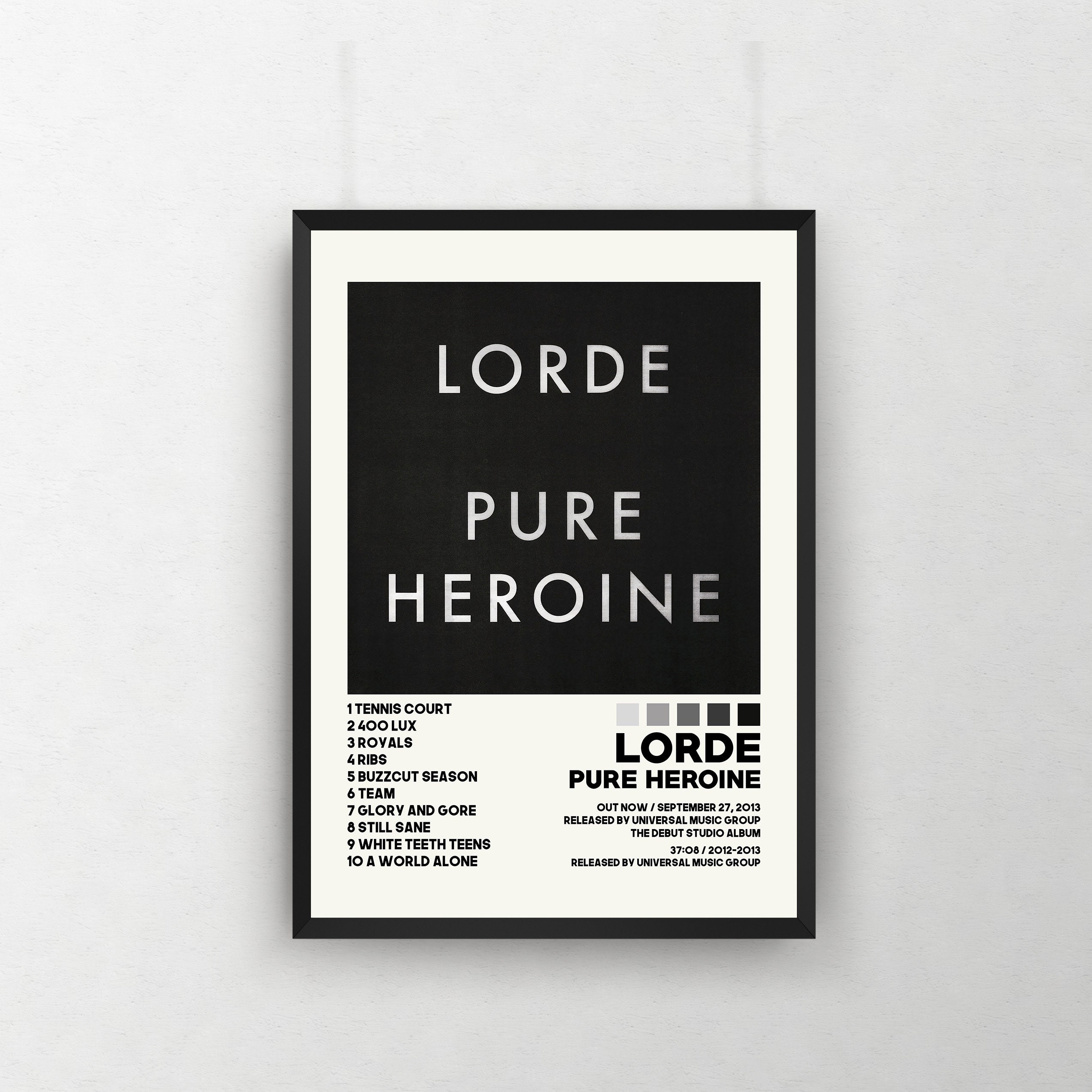 Lorde Posters / Pure Heroine Poster / Lorde Pure Heroine / | Etsy