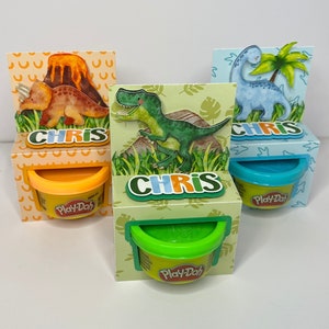 Dinosaur Birthday Party Favors - Dinosaur Play-Doh Boxes