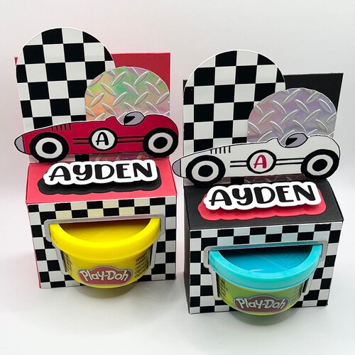 Race Car Birthday Party Favors Race Car Playdoh Boxes Etsy
