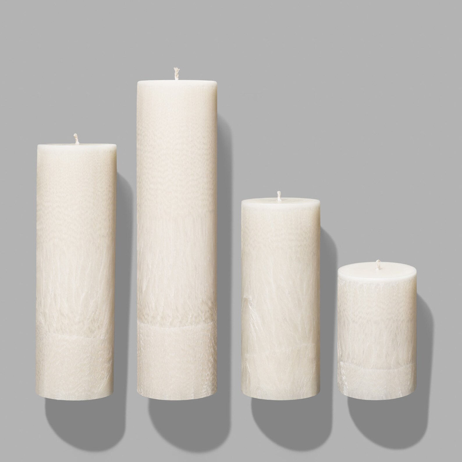 Ivory Natural wax pillar candle round Etsy