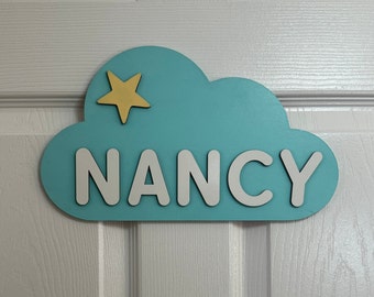 Personalized Door Sign, Name Sign Kids, Nursery Name Sign, Custom Wall Sign, Baby Name Sign, Wooden Birth Announcements, Newborn Birth Sign