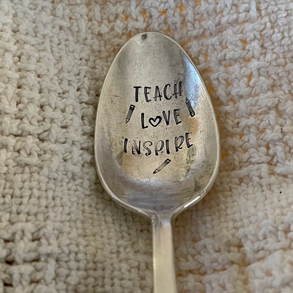Stamped Vintage Silver Plated Teaspoon, Teacher Gift