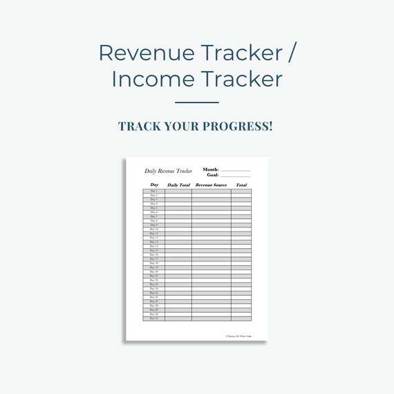Daily Tracker Daily Revenue Tracker Business Etsy UK