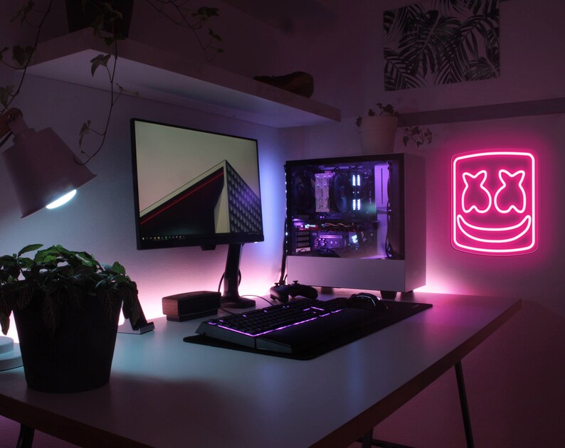 DJ Music LED Marshmello Helmet LED Neon Home Decoration Custom Etsy