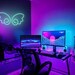 MCJSGSP Anime Hello Kit Mirror With Light Neon Signs For Wall Decor, Neon Mirror With Dimmable For Teen Girl Gift,Makeup Mirror Neon Sign Room Decor (9.4 * 11.9 Inch