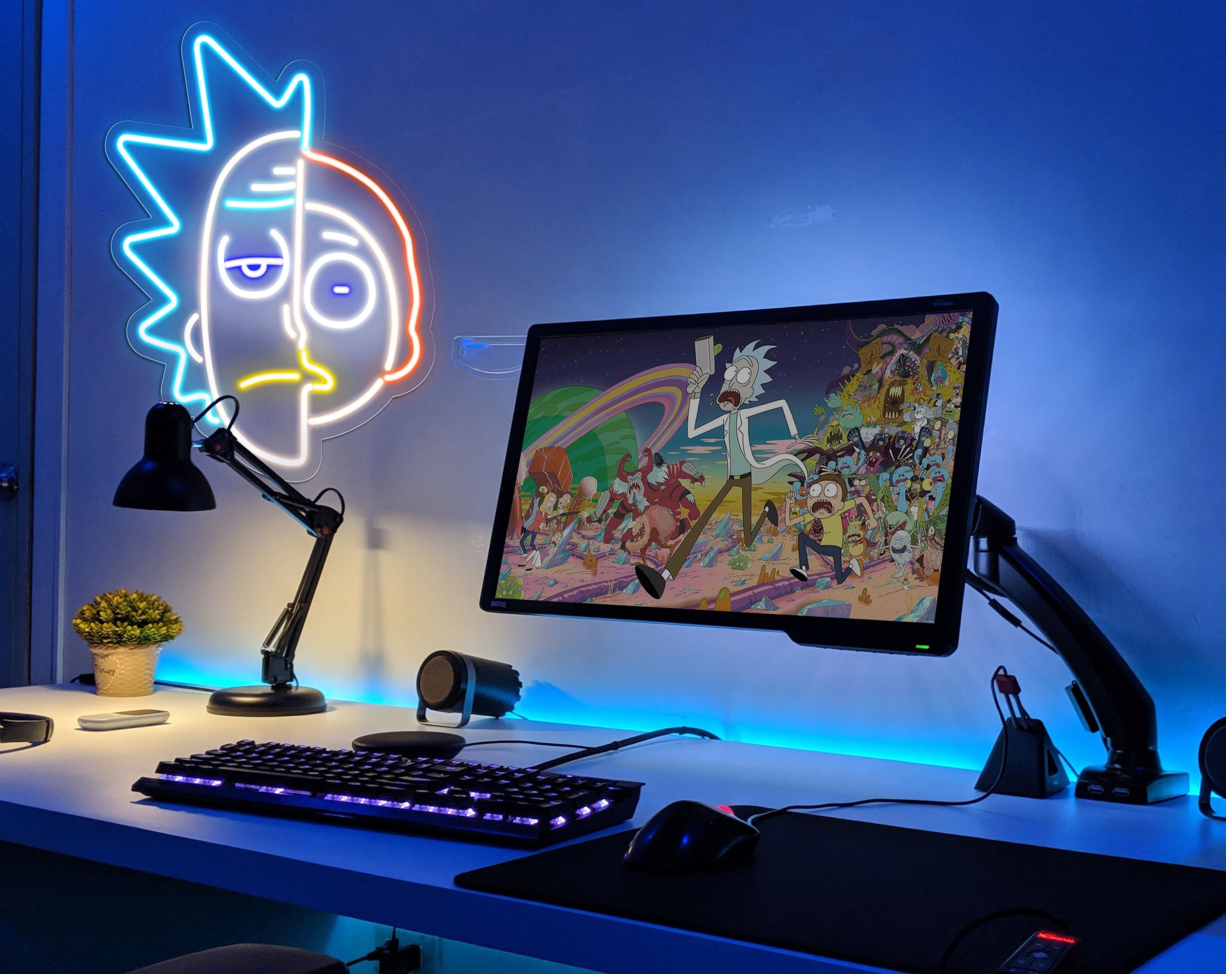 Rick and morty neon cheap light