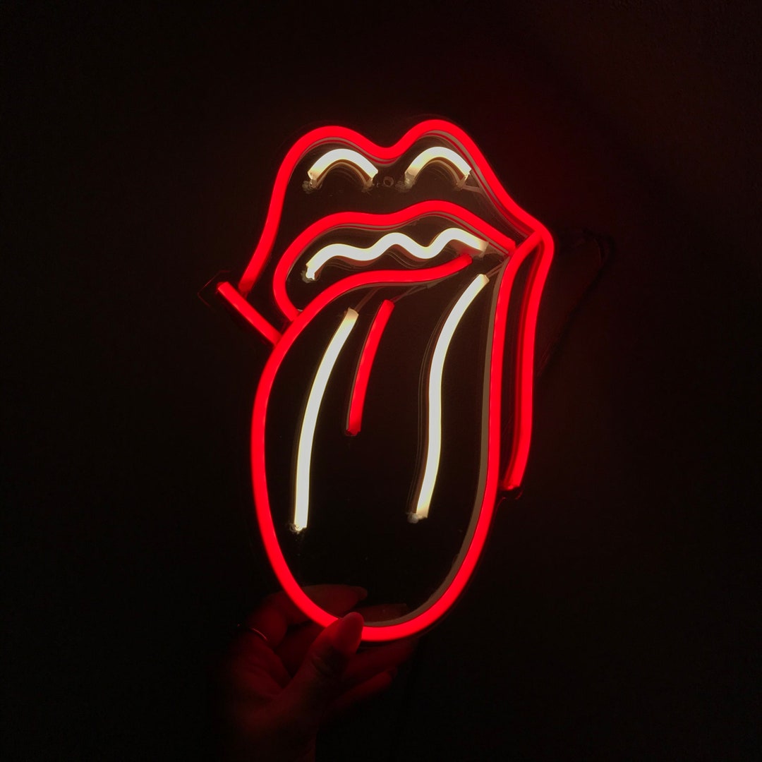 Rock LED Neon Mouth With Tongue Home Decoration Rock N Roll Etsy 日本