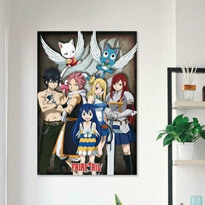 Japonês clássico anime fairy tail personagens kraft vintage poster papel e  impressão de parede adesivo imagem