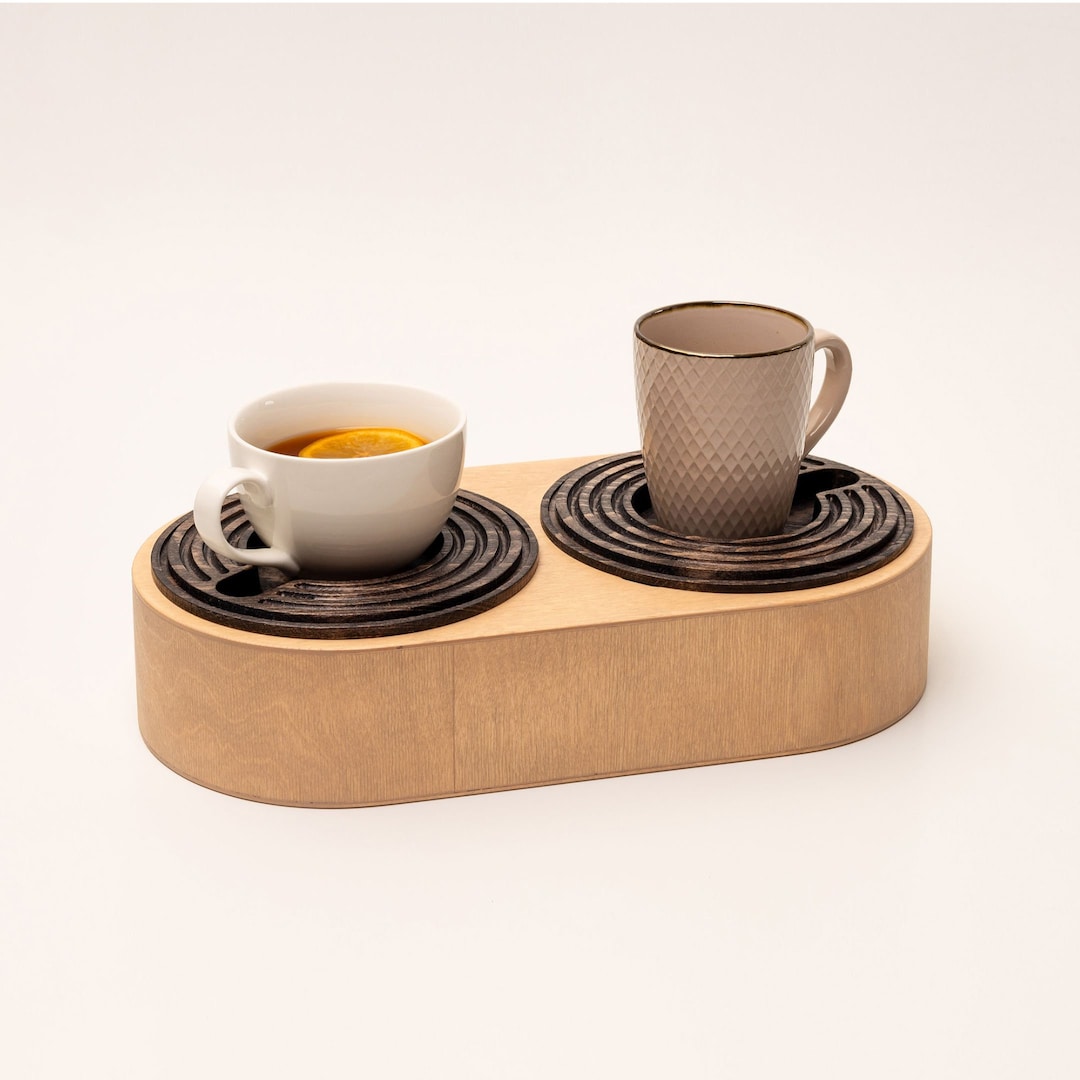 Natural Wood Drink Holder, Handmade Sofa Antispill Coaster, Handmade