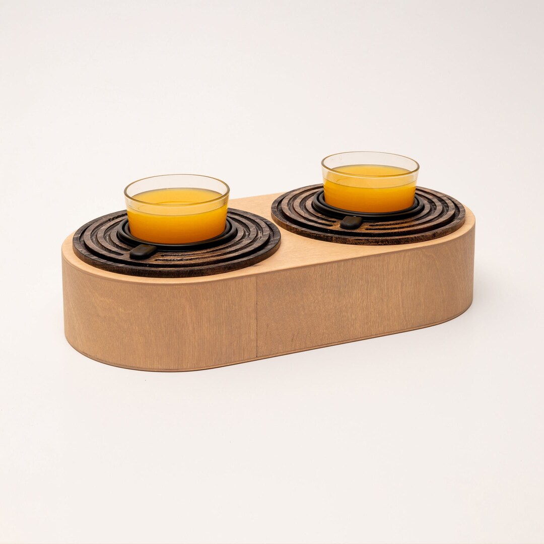 Wooden Non Spill Cup Holder, Lovesac Cup Holder, Wood Gyroscope