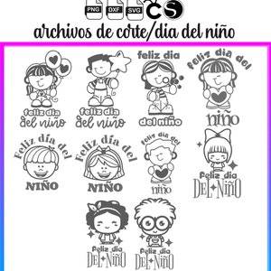 Dia del niño svg png dxf cameo studio archivos de corte plotter de corte vinilo decorativo cajas globos textil kids children png