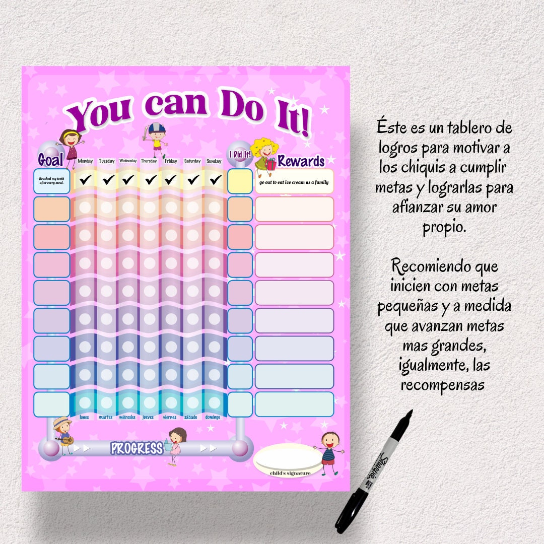 Printable Reward Chart, Printable Achievement Chart, Printable Letter ...