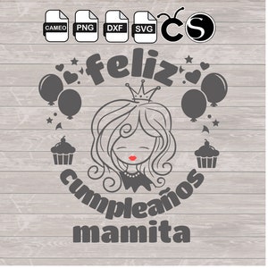 Alles Gute zum Geburtstag Mama SVG-Png-Dxf-Silhouette Cameo-Auftritt Cricut Alles Gute zum Geburtstag Mama Vorlage schneiden