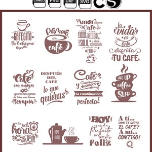mensagens de café svg mensagens de café svg png dxf silhueta cameo cricut arquivos de corte cafeteria