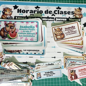 Capybara etiquetas para utiles escolares png etichette per la scuola ...