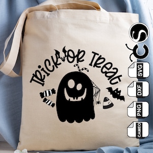 halloween svg png dxf cameo ai ghost trick or treat instant download sticker happy halloween sweet ghost