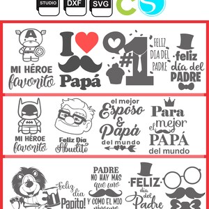 Dia del padre svg fathers day svg png dxf cameo studio silhouette plotter de corte corte vinilos sublimación tazas globos cojin tshirts