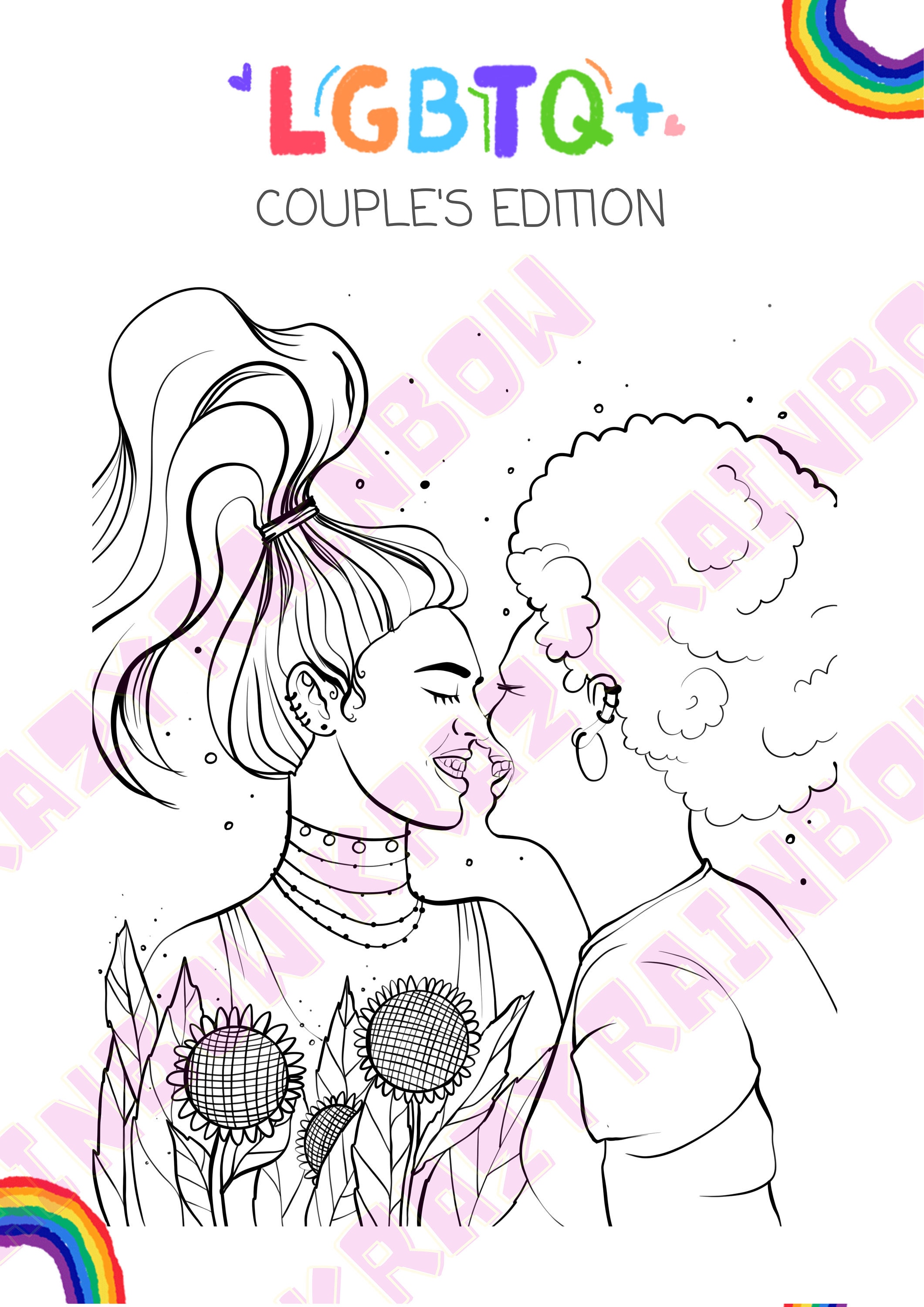 LGBTQ Coloring Page for Adults PDF Download with a Unique | Etsy
