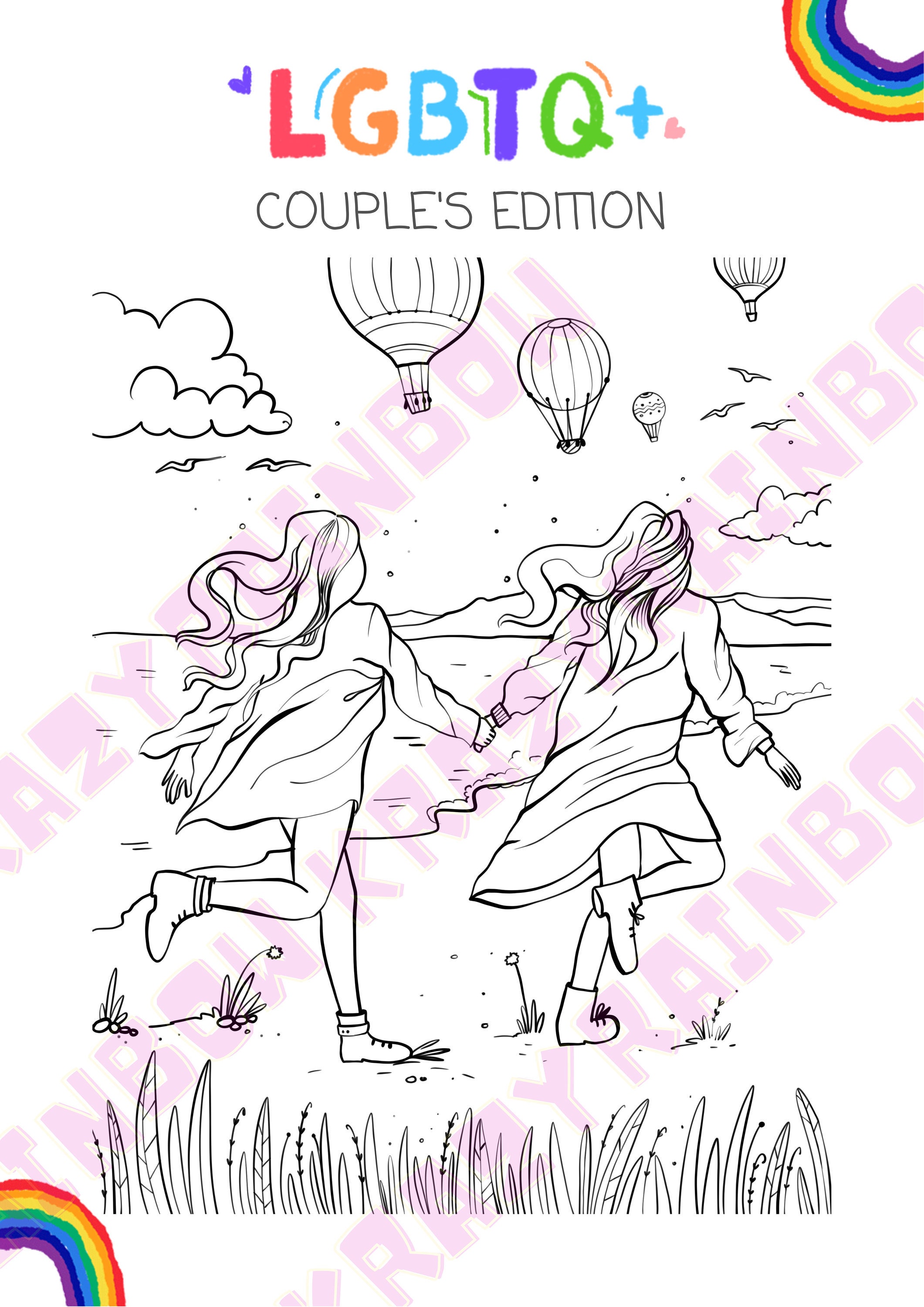 LGBTQ Coloring Page for Adults PDF Download with a Unique | Etsy