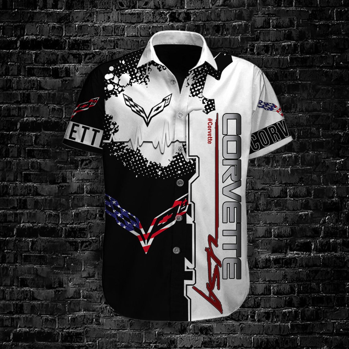 Corvette Button Shirt Sport Button Shirt Chevrolet Corvette Etsy