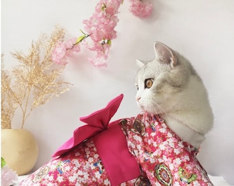 Kimono Style Sakura Pet Clothing Costume per animali domestici Abbigliamento per gatti Abbigliamento per cani
