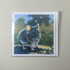 Carte d'art souris de jardin - impression de peinture originale - illustration d'animal mignon - cadeau pour amoureux de la nature