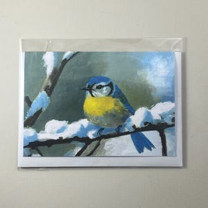 Winter Whispers - Carta artistica esclusiva - Cinciarella nella neve