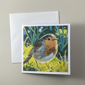 Rotkehlchen druckbare Postkarte | Kunst Grußkarte | Digitaler Download | Hochwertiges PDF mit Schnitt- & Faltanleitung