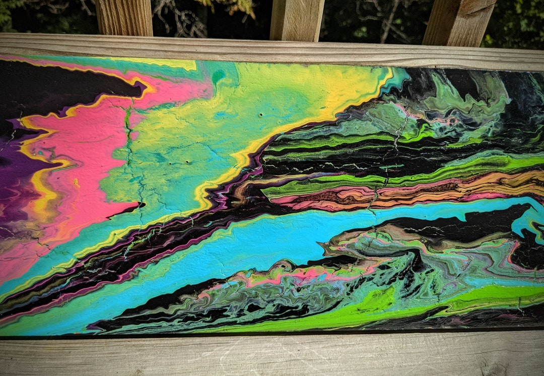 Hand Painted Solid Wood Wall Hanging internal Reflection recycled Material Etsy