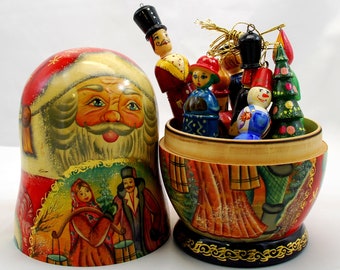 Christmas / New Years toy / Doll/Korobeynik/ Matreshka/ Toy doll for children with Christmas decorations/ Christmans ornaments /Oil/Art gift