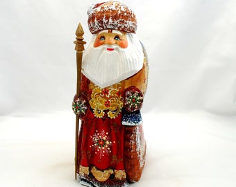 Christmas / New Years toy / Doll / Carved wooden figures of Magic Santa Claus / Hand carving / Christmans ornaments / Oil paint / Art gift