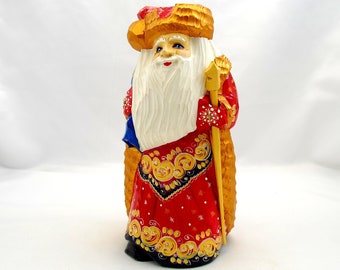 Christmas / New Years toy / Doll / Carved wooden figures of Magic Santa Claus / Hand carving / Christmans ornaments / Oil paint / Art gift