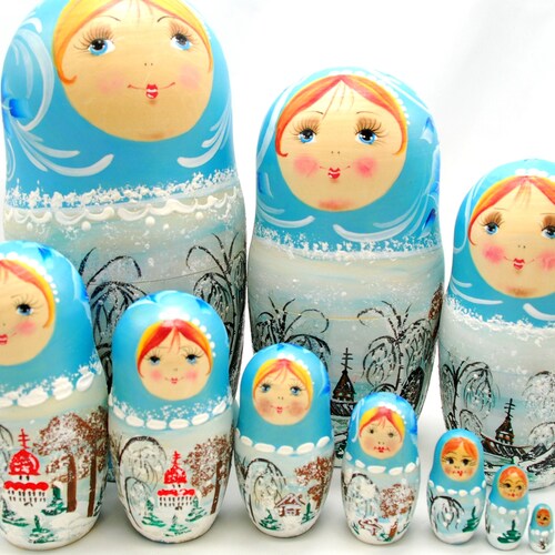 Popular art styles dolls / Winter / Handpainted shops doll / 10 places for gift / Art style/ Collectible piese/ Oil paint/ Art gift/For home decor