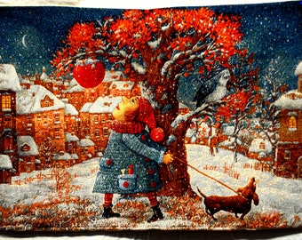 織りタペストリー / クッションカバー / クリスマスデコレーション / ハンドメイド / コットン / ジャカード織り / ゴブラン / アートギフト / アールヌーボー / ホームデコレーション
