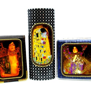 Geschenkset / Gustav Klimt / Etui für Brille, Visitenkarte, Zigarettenetui / Kopie vom Gemälde / Kunst modern / Kunstgeschenk / Sammlerstück