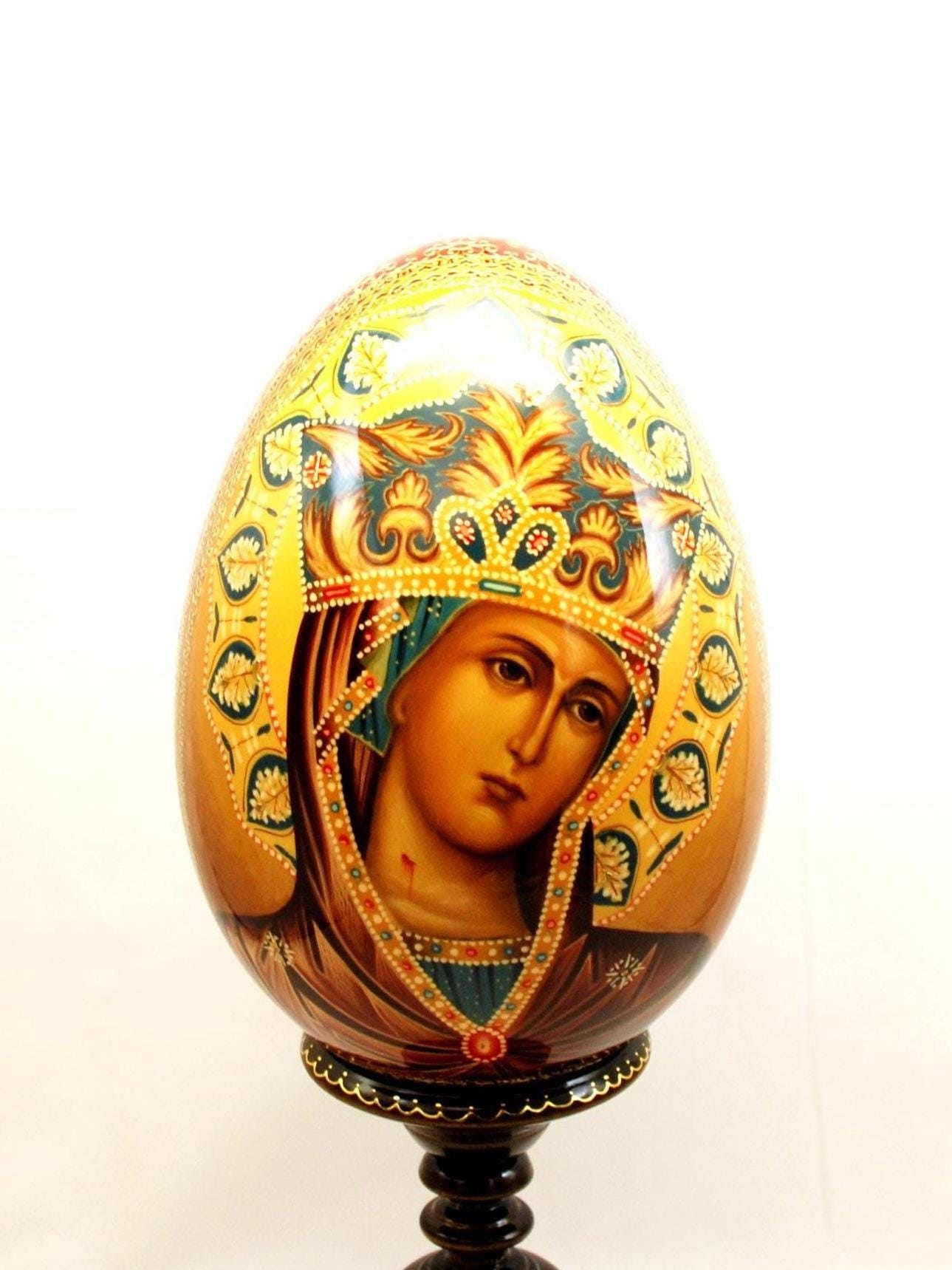 イースターエッグ聖母子と聖ゲオルギオスの彫刻卵