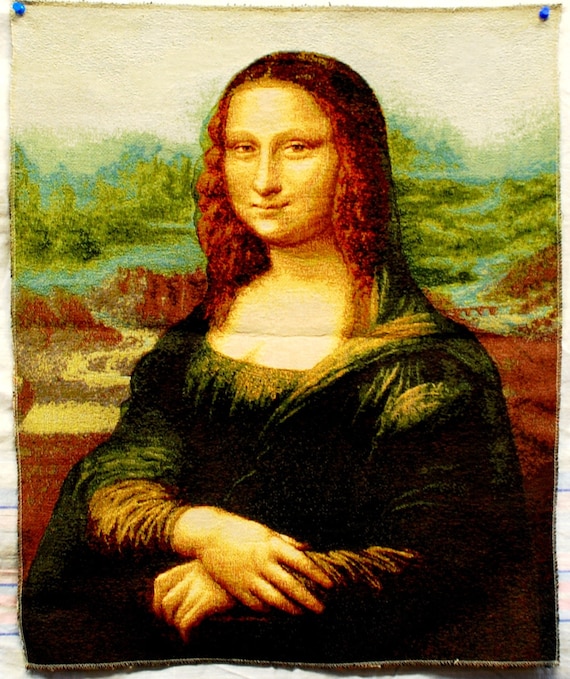 「Di Masea」JuliaＷeist￼額61.5×46.5絵￼31×33cm Copy Leonardo Da Vinci / Mona Lisa / Woven Tapestry / Wall