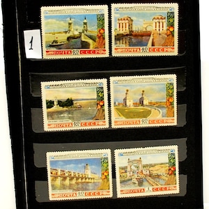 Sellos postales / Series - Lotes / Años 1935-1954 / Sellos antiguos URSS / Sellos postales originales raros / Vintage / Impresión original / En perfecto estado