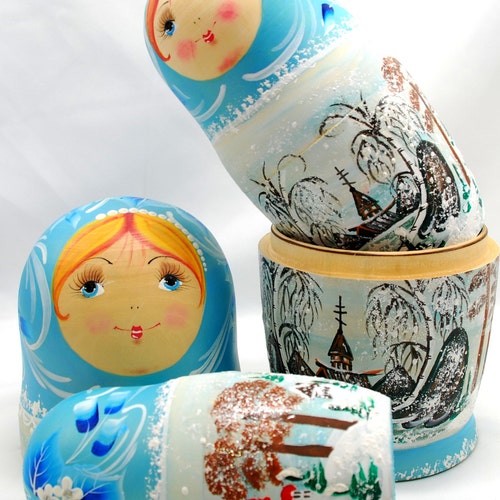Popular art styles dolls / Winter / Handpainted shops doll / 10 places for gift / Art style/ Collectible piese/ Oil paint/ Art gift/For home decor
