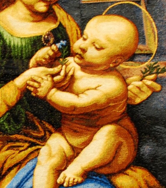 「Di Masea」JuliaＷeist￼額61.5×46.5絵￼31×33cm Copy Leonardo Da Vinci / Mona Lisa / Woven Tapestry / Wall