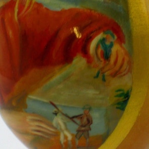 Exclusive wooden easter egg / Reproduction Claude Renoir / Playing /Coco / Collectible piece /Oil paint /For Home Decor /Art gift /Art deco image 6