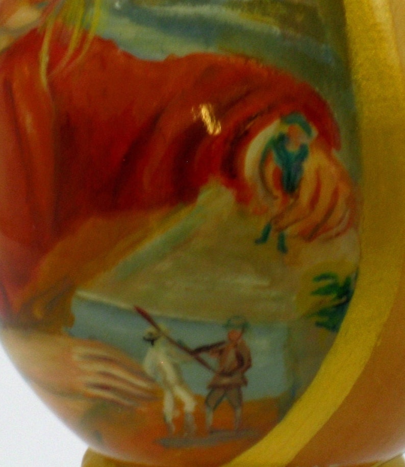 Exclusive wooden easter egg / Reproduction Claude Renoir / Playing /Coco / Collectible piece /Oil paint /For Home Decor /Art gift /Art deco image 6