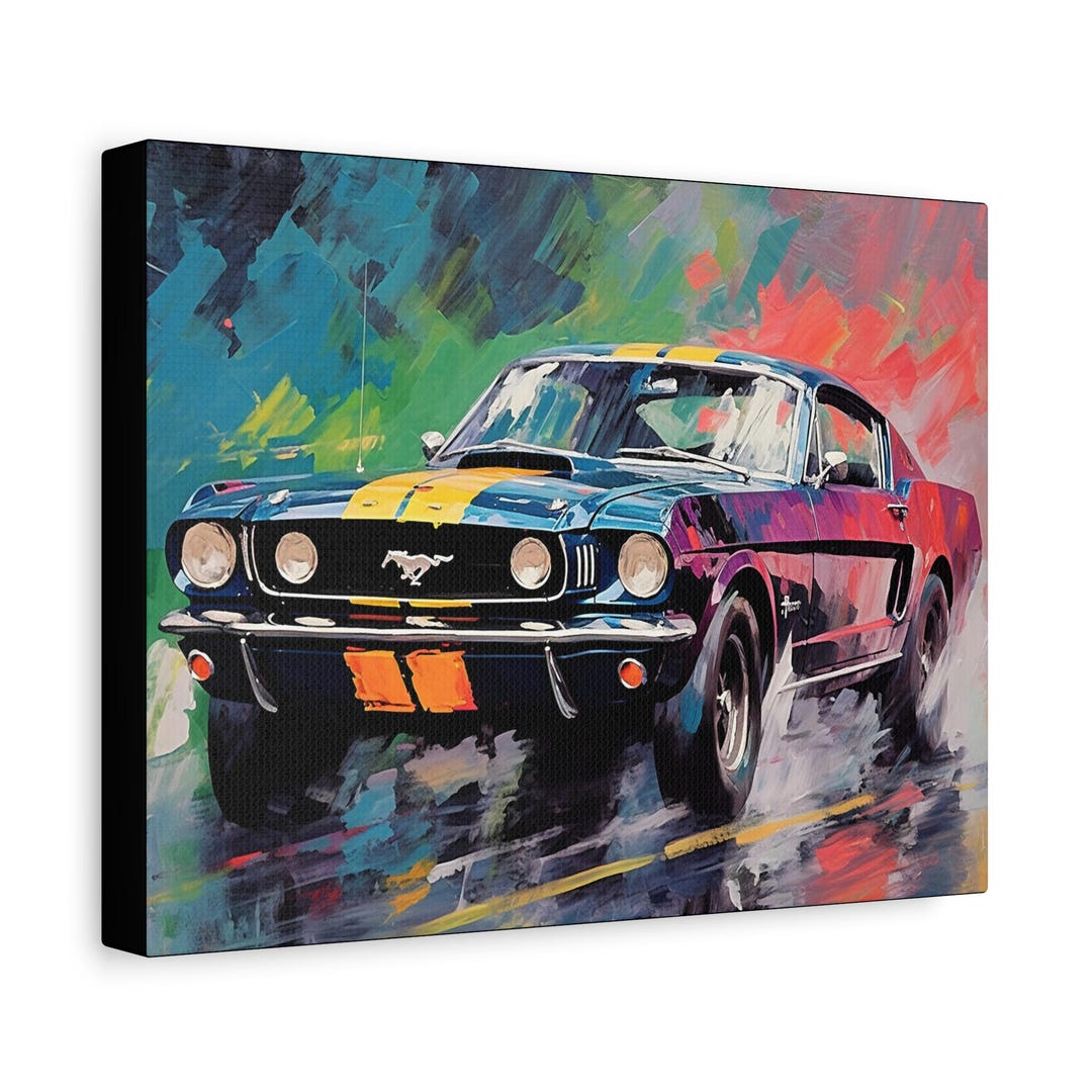 Ford Mustang GT Art Car Gallery Canvas Wrap Prints Muscle Car Poster ...