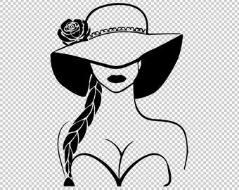 Download Woman With Hat Svg Etsy