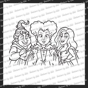 ハロウィン・シスターズ・ウィッチズ・ムービー SVG、PNG、EPS - Cricut、シルエット、カットファイル、ベクター、デジタルファイル用ファイル