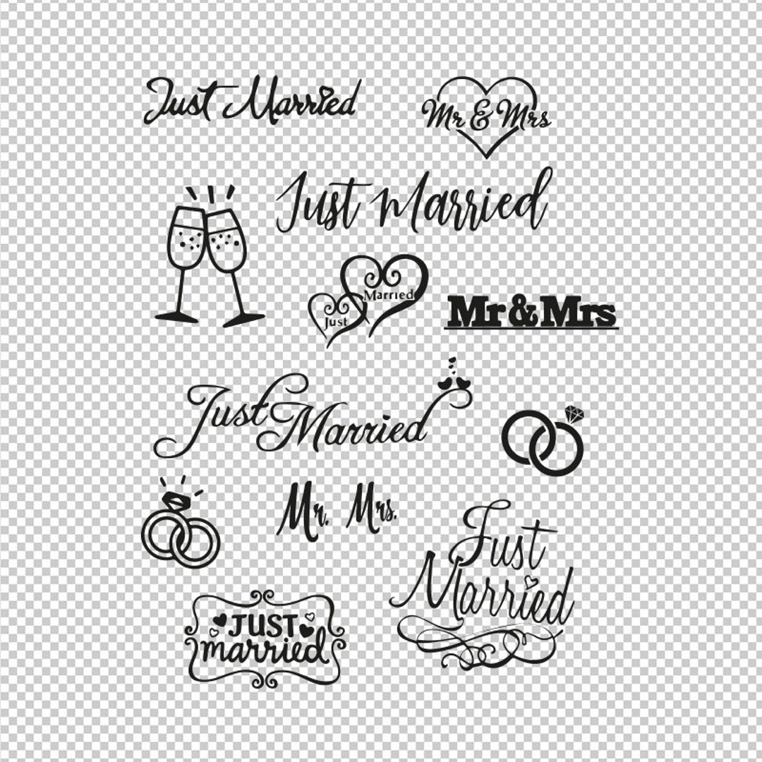 Wedding Ring Mr & Mrs Just Married Bundle Collection SVG PNG Etsy