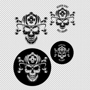Tête de mort pompier SVG, PNG, EPS - fichier pour Cricut, Silhouette, fichiers de coupe, vecteur, fichier numérique