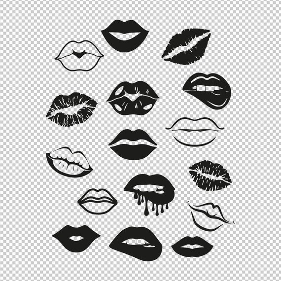 Kiss Lips Shape Outline Sexy Lips Smile Bundle Collection SVG, PNG, EPS  File for Cricut, Silhouette, Cut Files, Vector, Digital File - Etsy