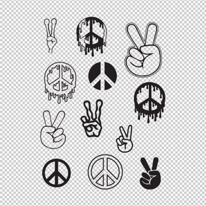 Pacchetto segno di pace simbolo della mano SVG, PNG, EPS - File per Cricut, Silhouette, File di taglio, Vettore, File digitale